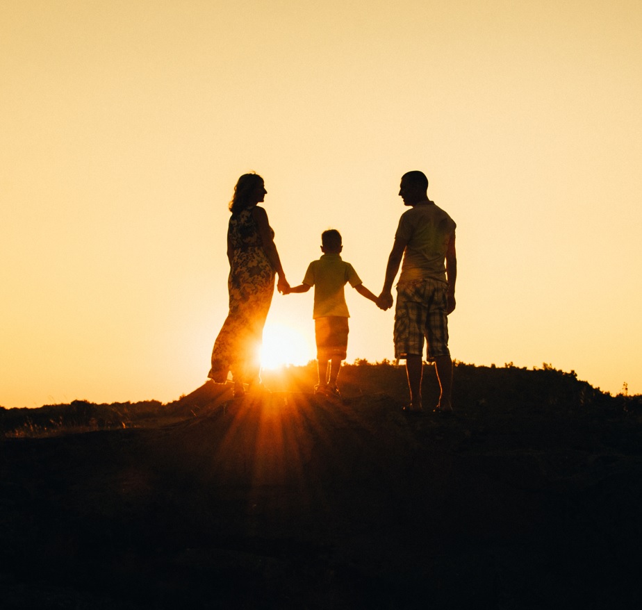 Family at sunset